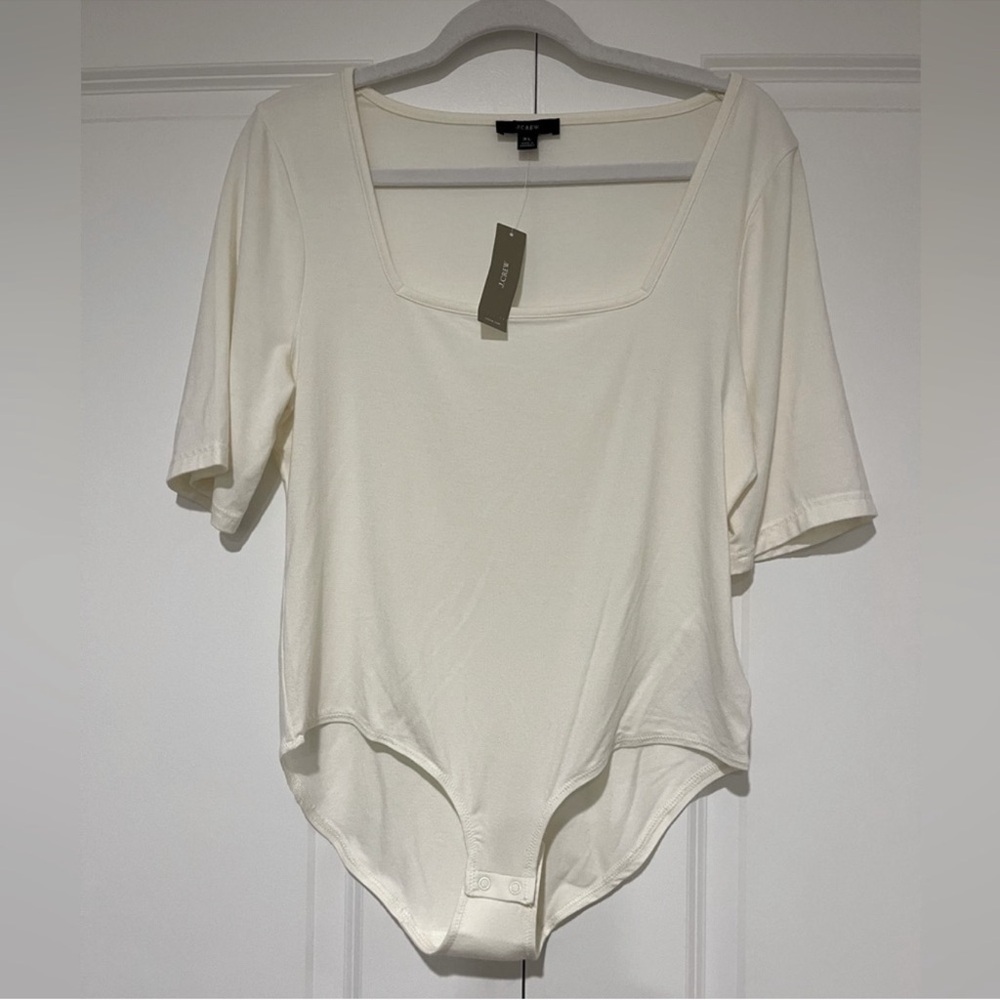 NWT J. Crew Cream Square Neck Bodysuit/ Top